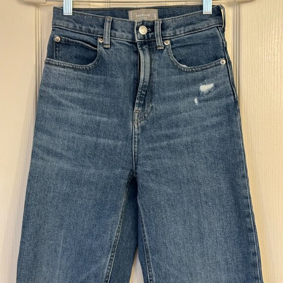 Everlane - Medium Wash Distressed - The Way-High Jean - 24 Regular - Picture 6 of 9